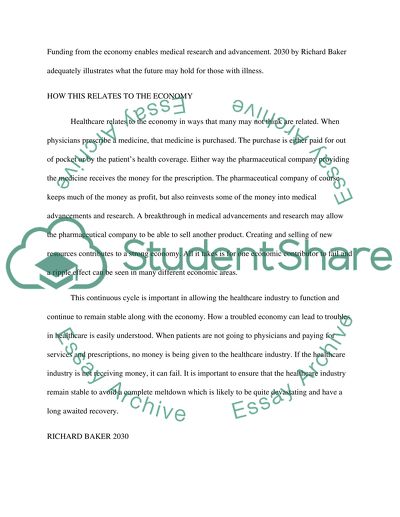 How healthcare works. The article 2030 by Richard Baker