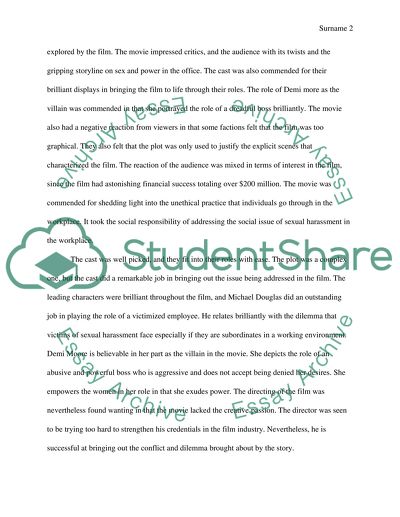 The Movie Disclosure as a Depiction of Office Politics