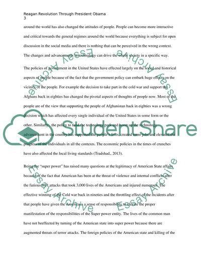 Reagan Revolution Through President Obama