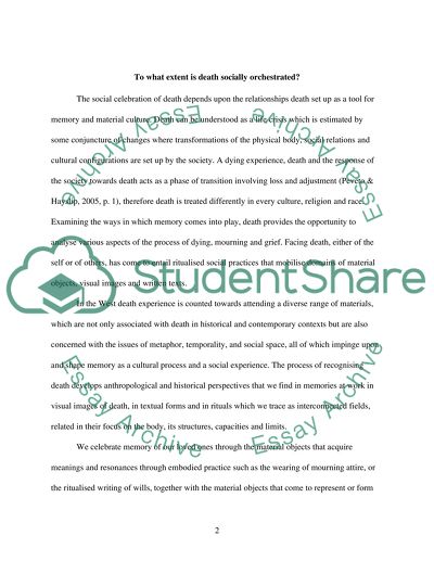 To What Extent Is Death Socially Orchestrated