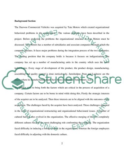 The Main Problems Arising in Tata Motors