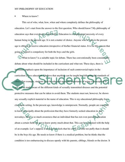 My Philosophy of Education