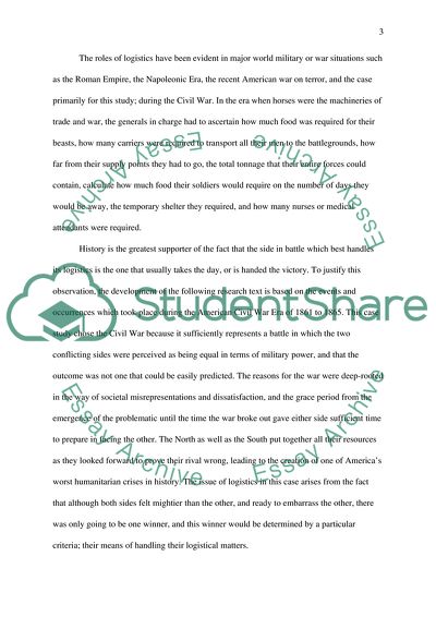 Logistical Problems During Civil War