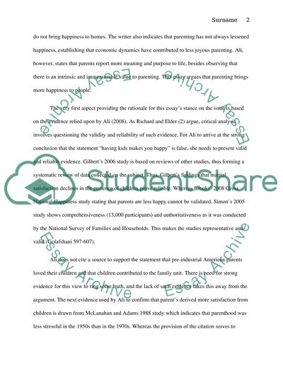 Having Kids makes you Happy: Critical Analysis