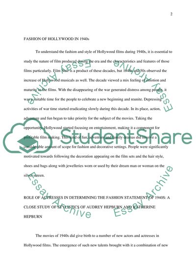 Fashion of 1940 in Cinema and Its Influences