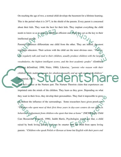 Influence of Parents in the Development of Children