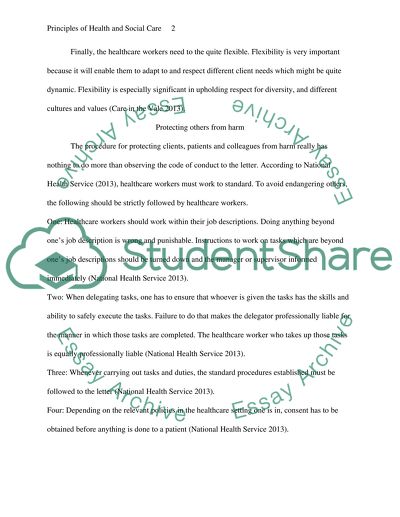 Principles of Health and Social Care Practice