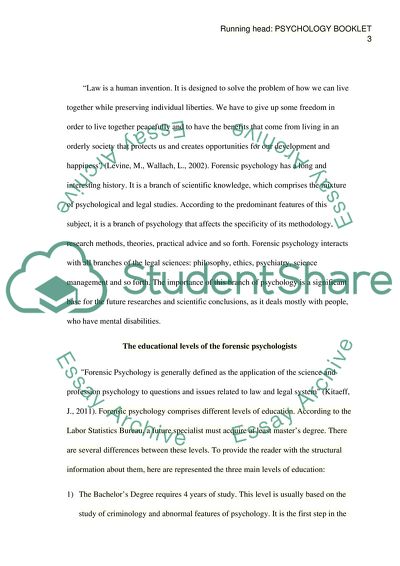 Forensic Psychology Booklet