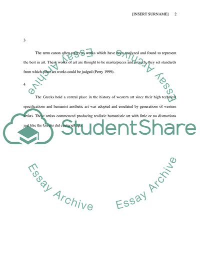 Art and Canon - the Greeks