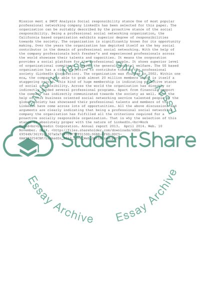 Mission Statement & SWOT Analysis