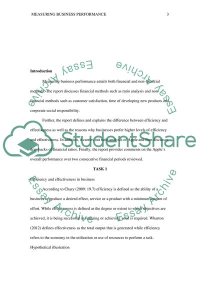 Measuring Business Performance for Apple