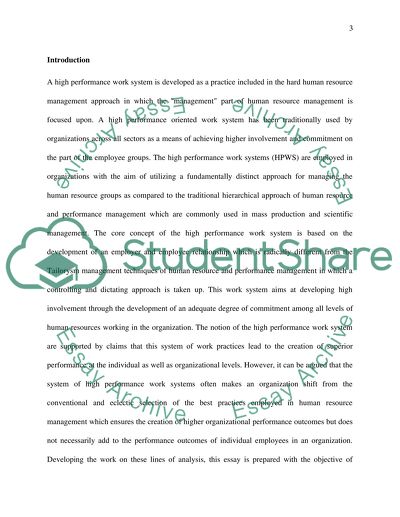 Role of high performance work systems in organizational performance