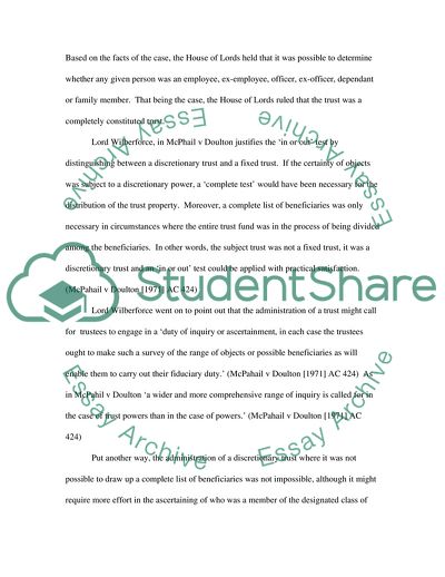 Equity and Trusts: McPhail v Doulton Case