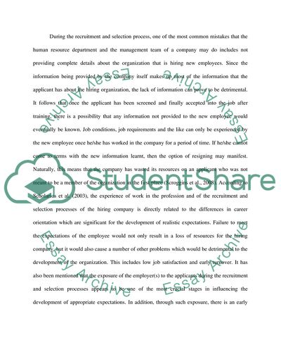 Recruitment and Selection Role for Company Competitive Strategy