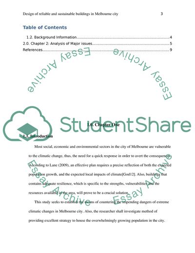 Design of Reliable and Sustainable Buildings in Melbourne City