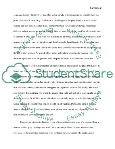 Analysis of Dolls house vs. Trifles