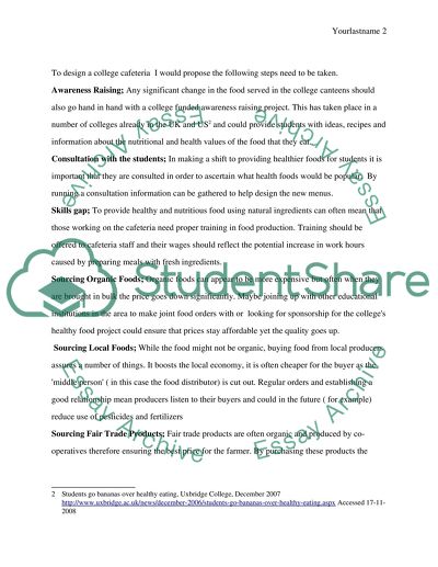 essay for cafeteria food