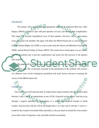 The Application of the Enhanced Recovery after Surgery System to Real Life Cases