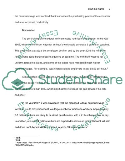 The Minimum Wage Law