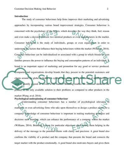 Customer Decision Making and Behaviour