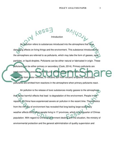 International study:Policy Analysis Paper