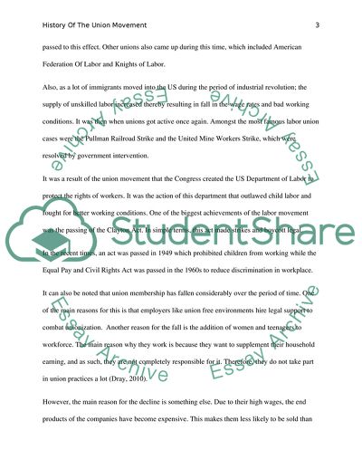 Labor Relations and the Union Movement in the United States