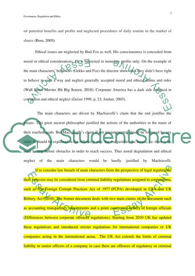 Governance, Regulation and Ethics