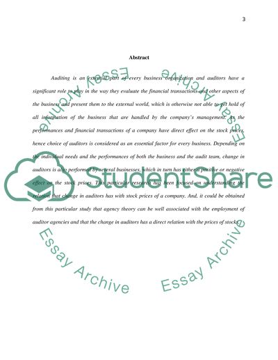 Change of Auditors and Clients Stock Price