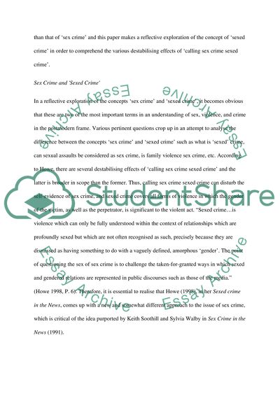 Major Effects of Sexed Crime