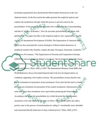 International Peacebuilding