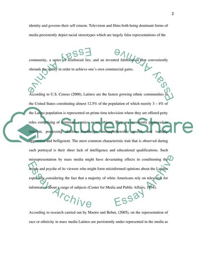 The Effect of Mass Media on Latinos Self Image