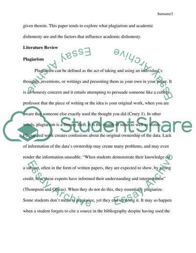 Reflection essay scholastic dishonesty picture