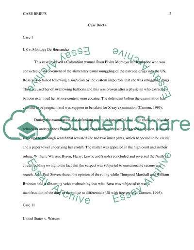 Journal and Case briefs, on Ch 5 and 6 of the book