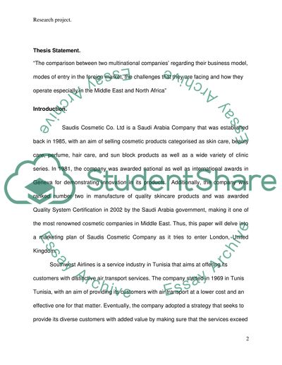 International Finance - Saudis Cosmetic Co Ltd