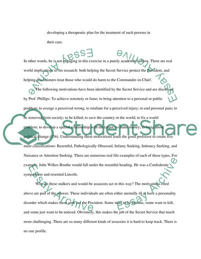 Assessing Presidential Stalkers and Assassins