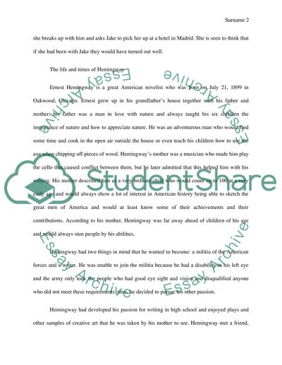 Hemingway and The Sun Also Rises