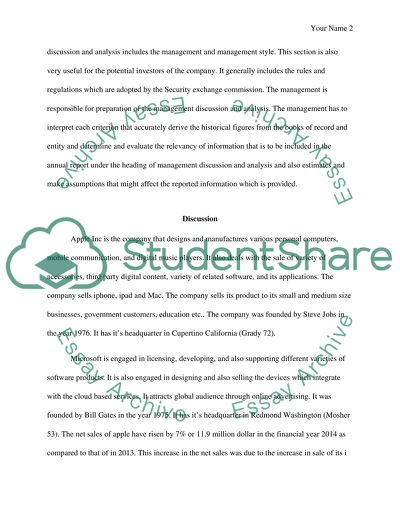 Omparing the Management Discussion and Analysis of the Annual Report