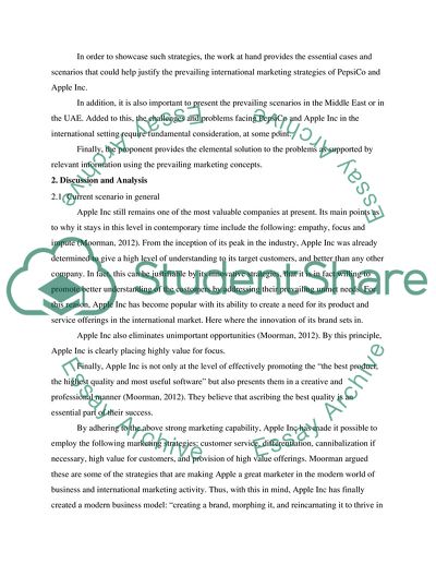 International Marketing Strategies of Pepsi and Apple Inc