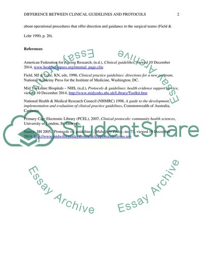 Surgery clinical guidelines and protocols