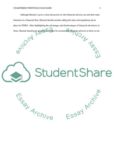 Chartered Portfolio Manager- Week 8 Discussion Post and Student Responses