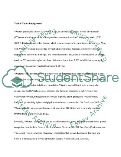 Technology Bundling and Organisational Change: Veolia Waters Sustainability