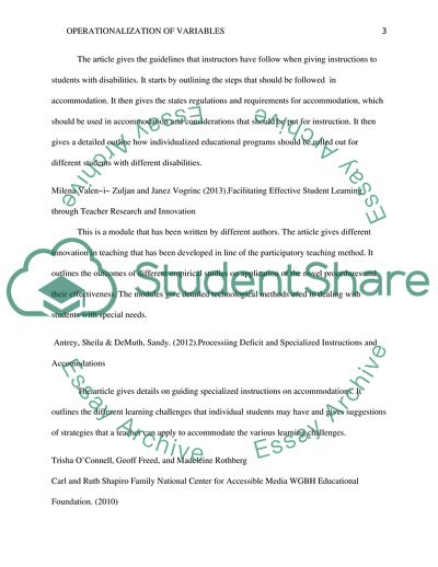 Operationalization of Variables