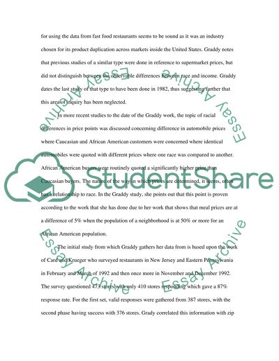 The term paper is mostly a critique of Graddys paper