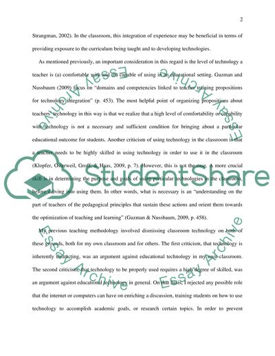 Importance of Using Technology in the Classroom: How I felt Before and How I Feel Now