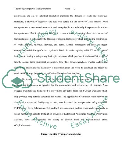 Technology Improves Transportations