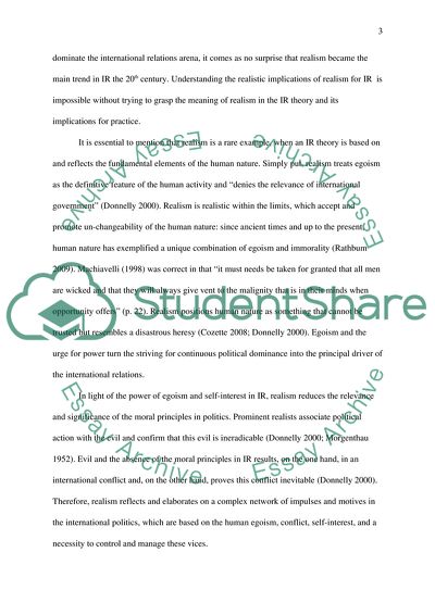 International Relations - Is Realism Realistic