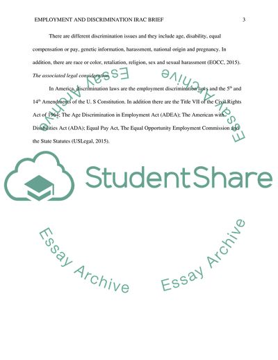 Employment and Discriminatory