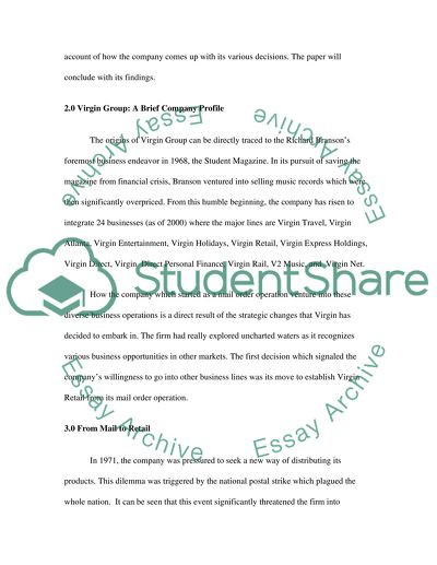 Business Case Analysis for Virgin Group