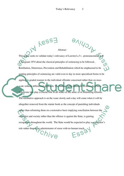 The Classical Principles of Sentencing