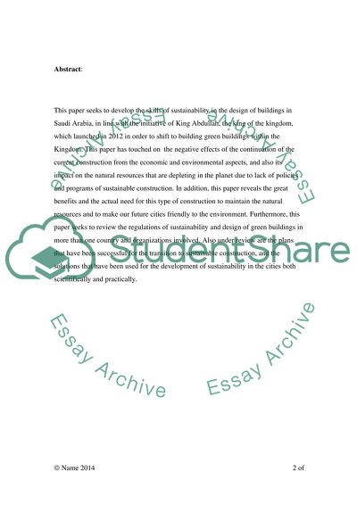 Develop the skills of sustainability in the design of buildings in Saudi Arabia